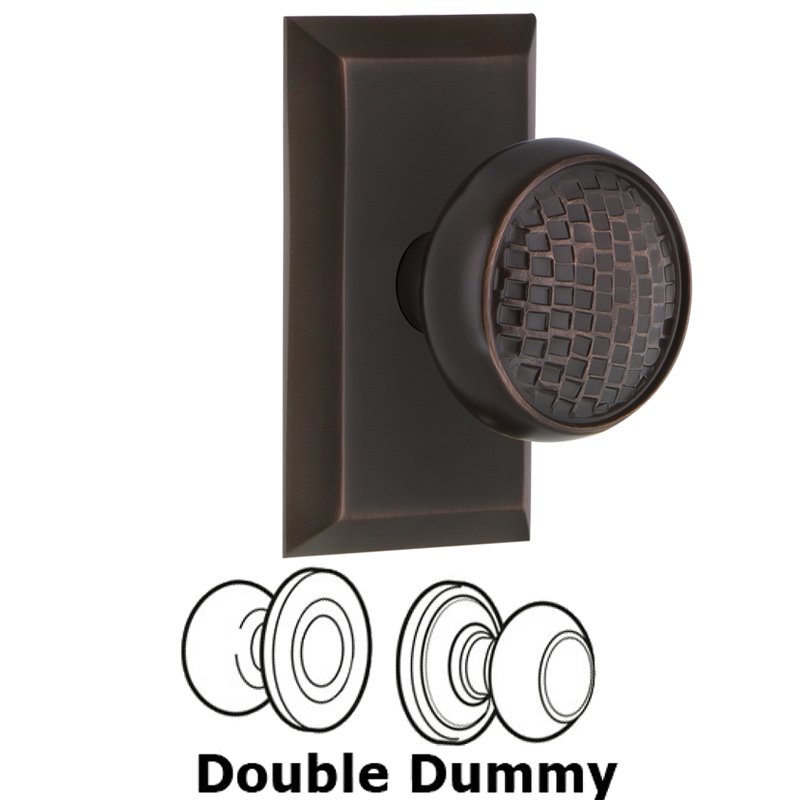 Double Dummy Set - Studio Plate with Craftsman Door Knob in Timeless Bronze