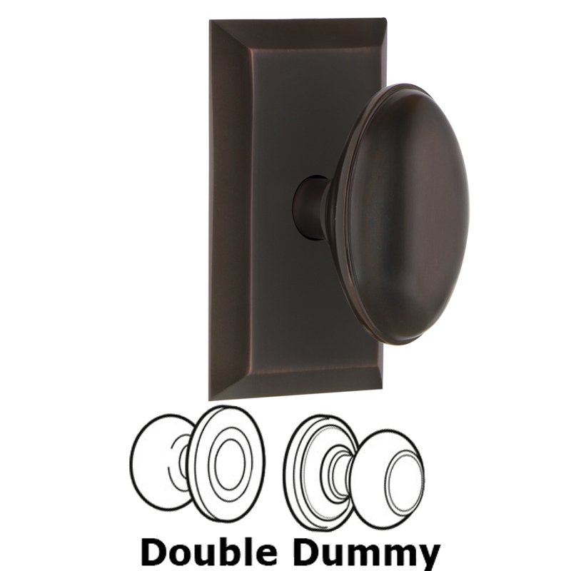 Double Dummy Set - Studio Plate with Homestead Door Knob in Timeless Bronze