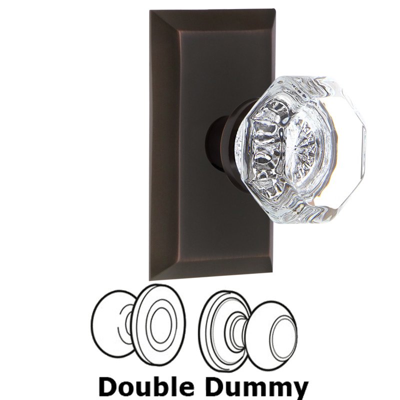 Double Dummy Set - Studio Plate with Waldorf Door Knob in Timeless Bronze