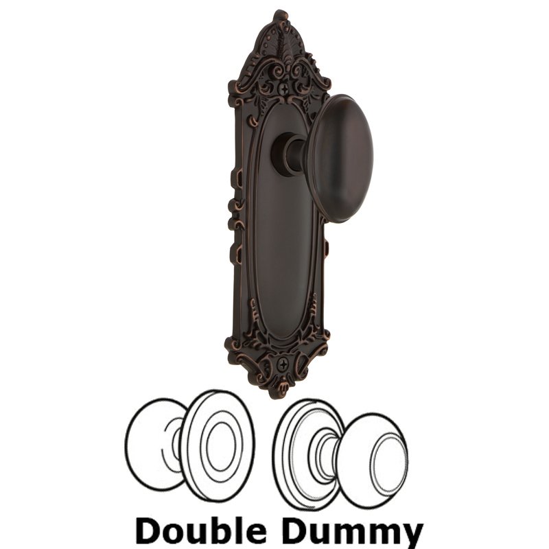 Double Dummy Set - Victorian Plate with Homestead Door Knob in Timeless Bronze