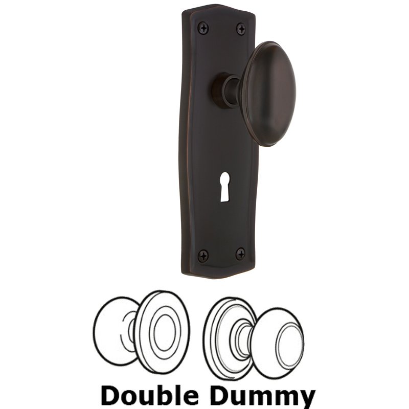 Double Dummy Set with Keyhole - Prairie Plate with Homestead Door Knob in Timeless Bronze