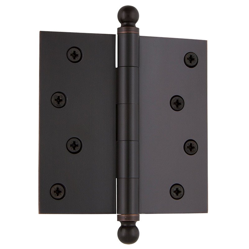 4" Ball Tip Residential Hinge with Square Corners in Timeless Bronze (Sold Individually)