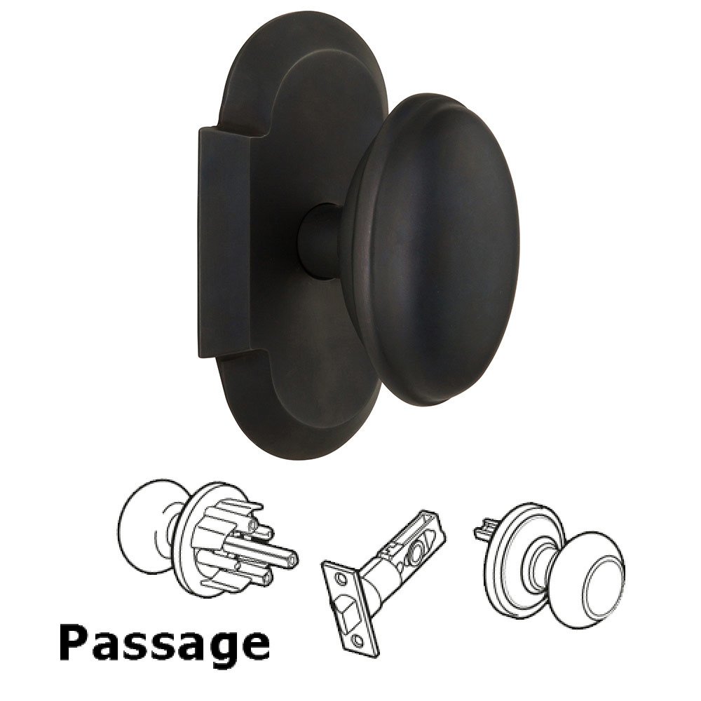 Passage Cottage Plate with Homestead Knob in Oil Rubbed Bronze