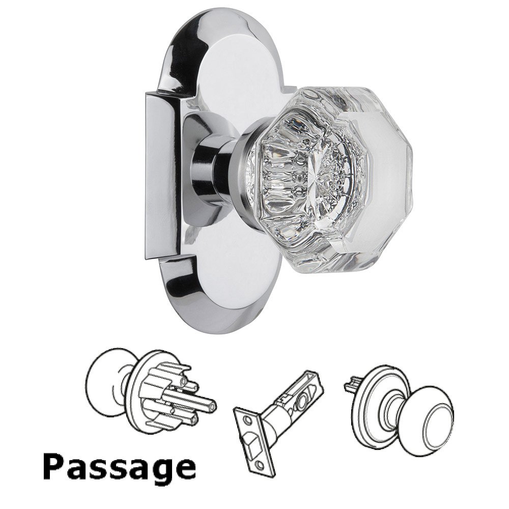 Passage Cottage Plate with Waldorf Knob in Bright Chrome