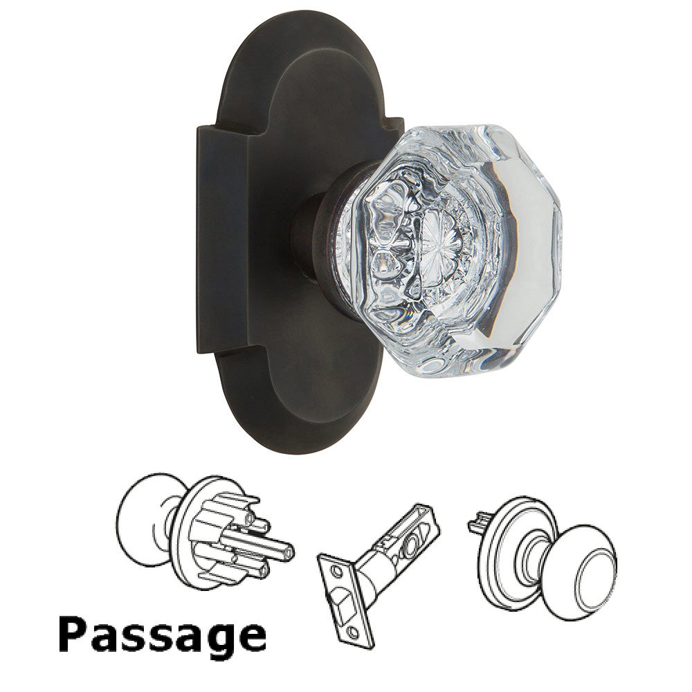 Passage Cottage Plate with Waldorf Knob in Oil Rubbed Bronze