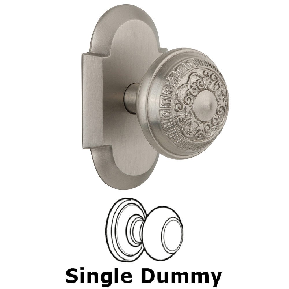 Single Dummy Cottage Plate with Egg and Dart Knob in Satin Nickel