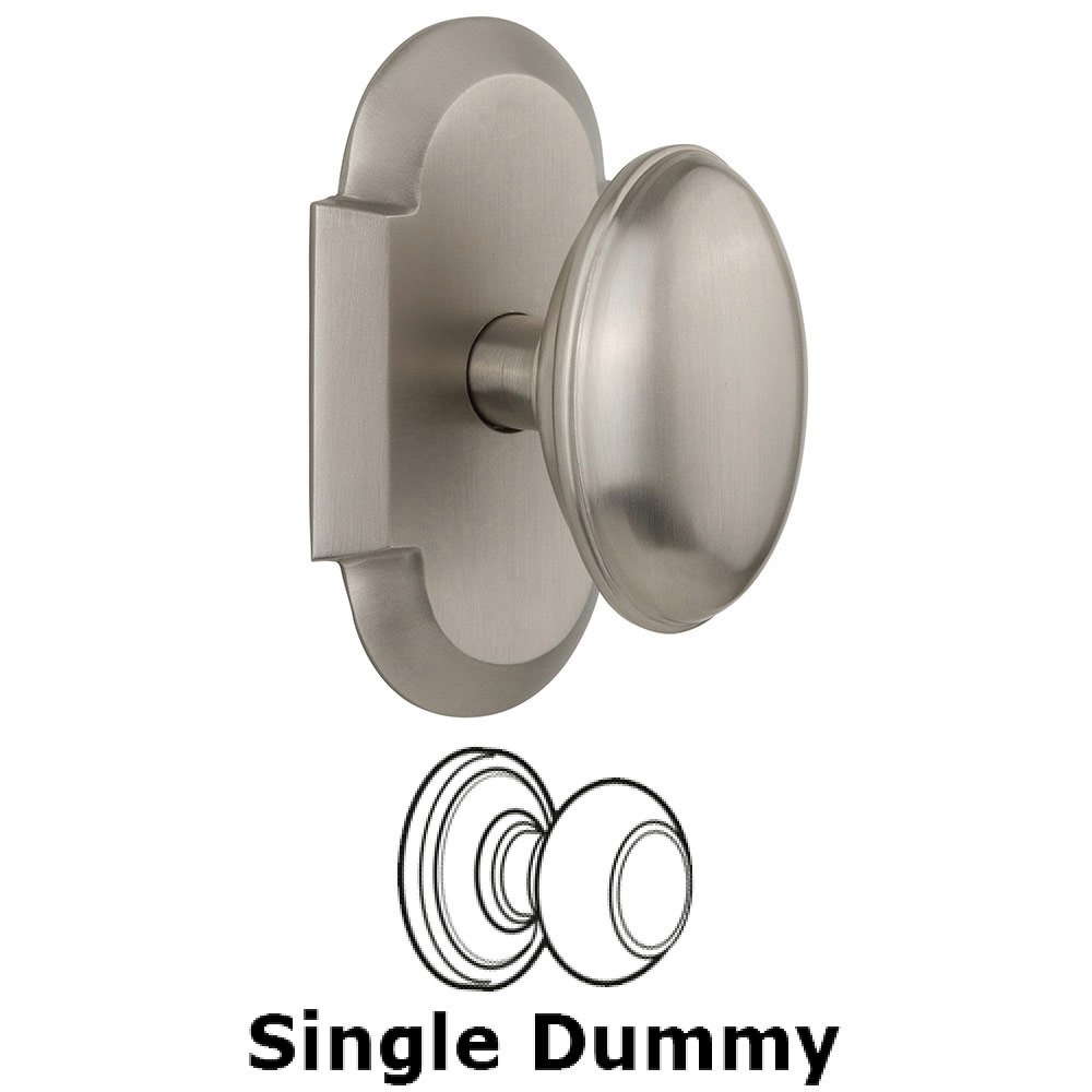 Single Dummy Cottage Plate with Homestead Knob in Satin Nickel