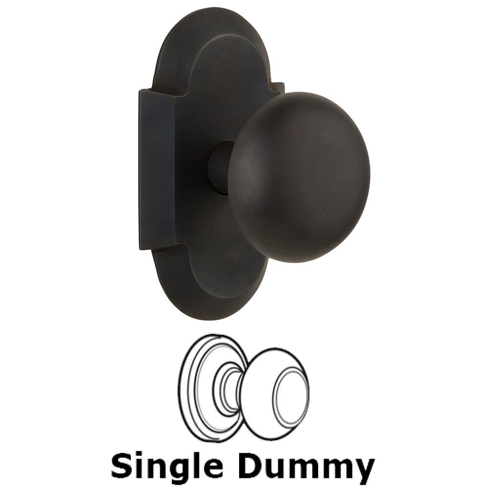 Single Dummy Cottage Plate with New York Knob in Oil Rubbed Bronze