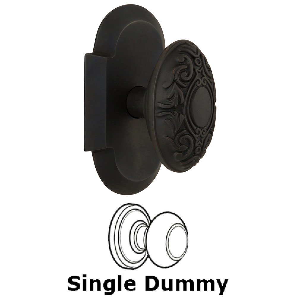 Single Dummy Cottage Plate with Victorian Knob in Oil Rubbed Bronze