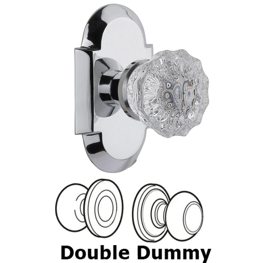 Double Dummy Cottage Plate with Crystal Knob in Bright Chrome