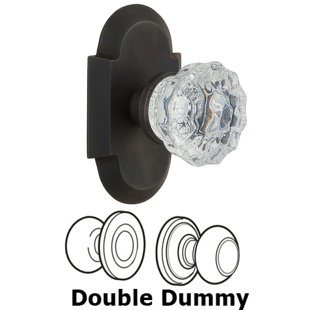 Double Dummy Cottage Plate with Crystal Knob in Oil Rubbed Bronze