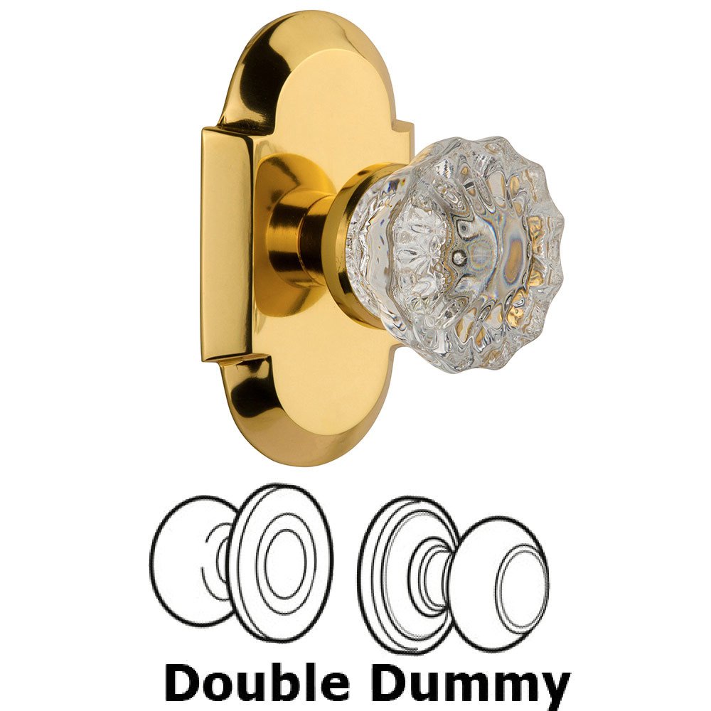 Double Dummy Cottage Plate with Crystal Knob in Polished Brass