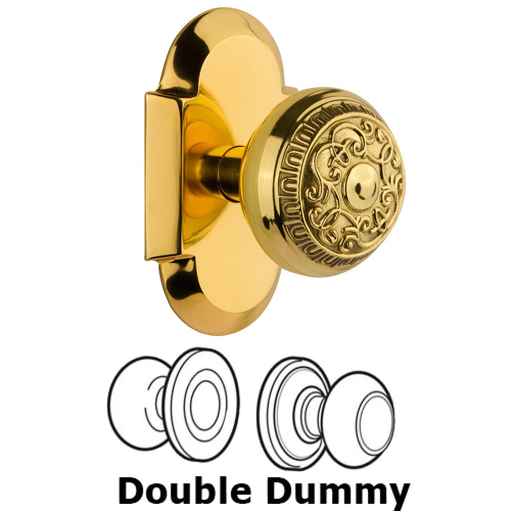 Double Dummy Cottage Plate with Egg and Dart Knob in Polished Brass
