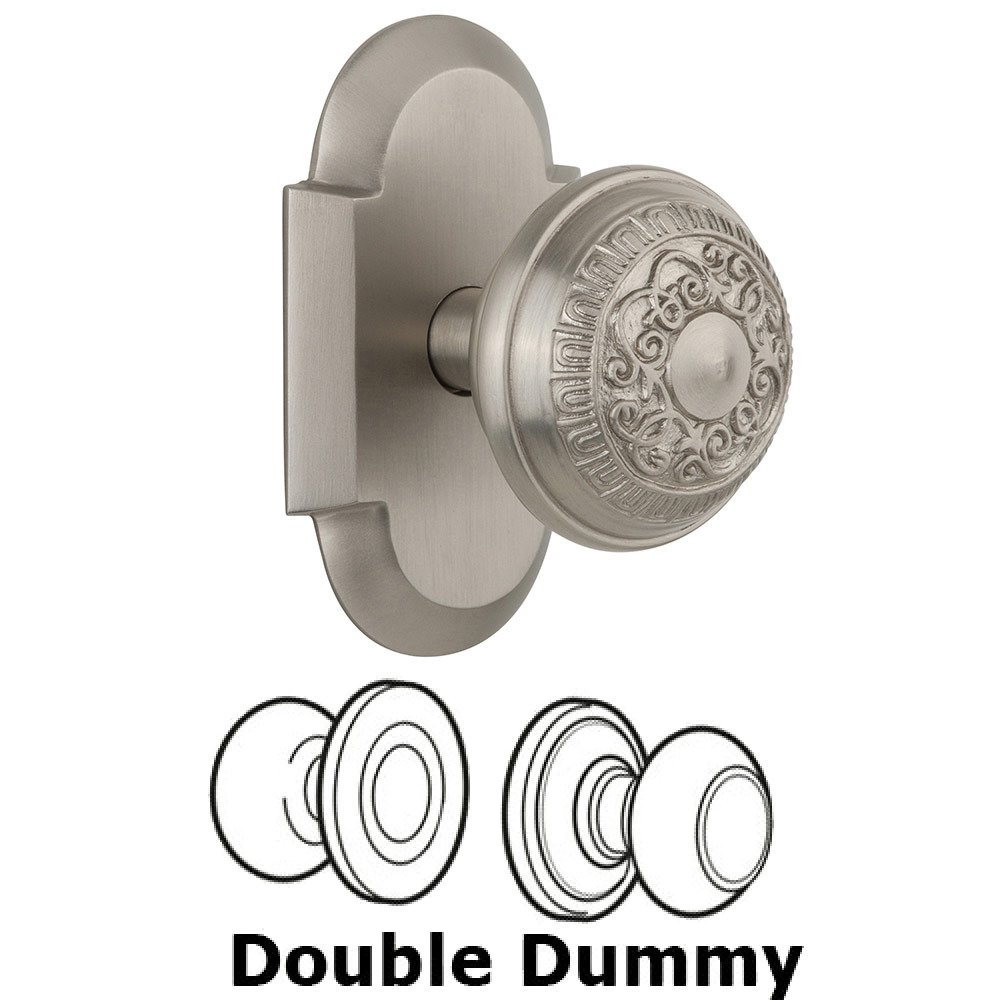 Double Dummy Cottage Plate with Egg and Dart Knob in Satin Nickel
