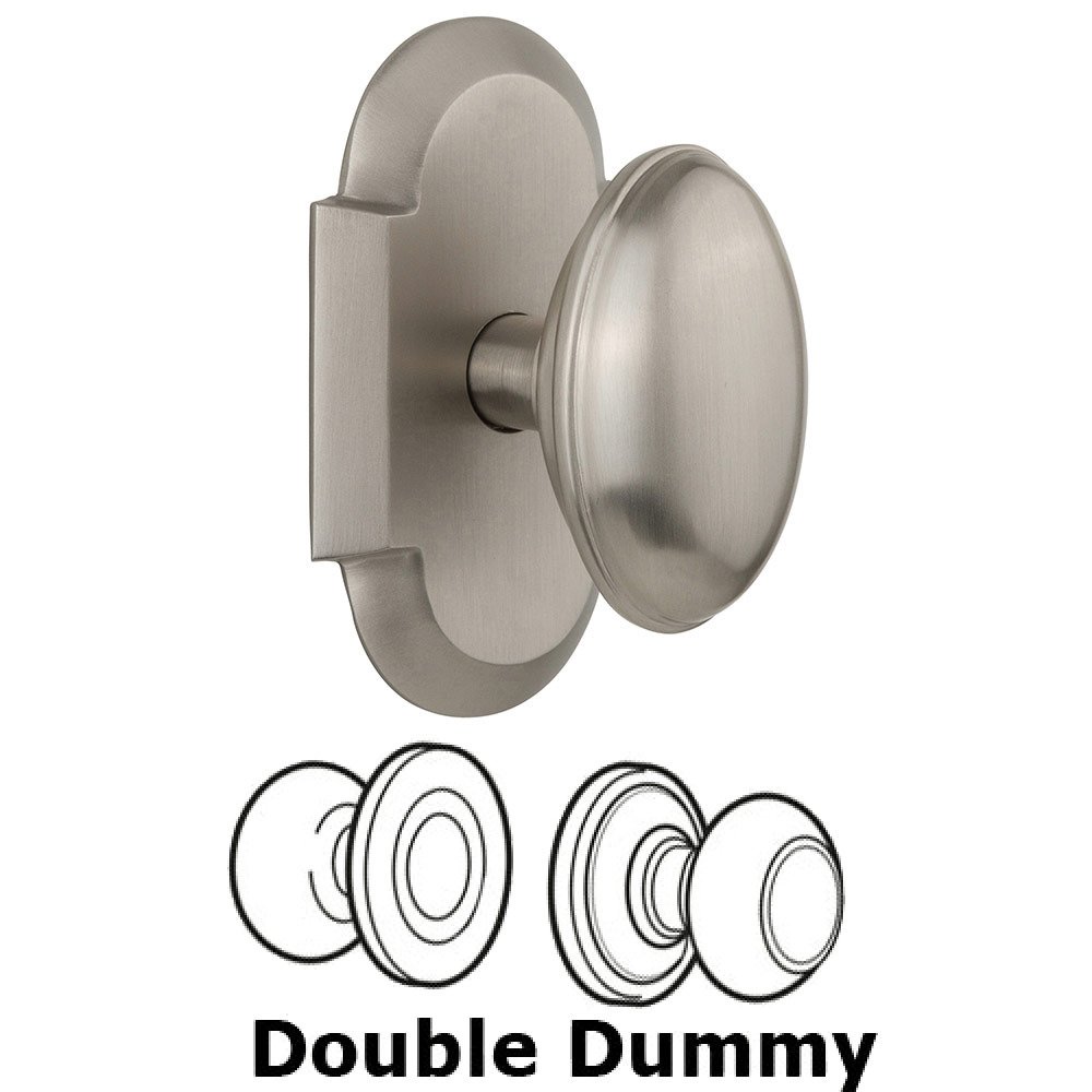 Double Dummy Cottage Plate with Homestead Knob in Satin Nickel