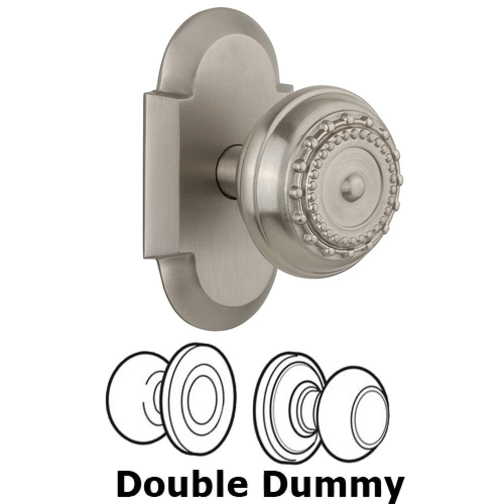 Double Dummy Cottage Plate with Meadows Knob in Satin Nickel