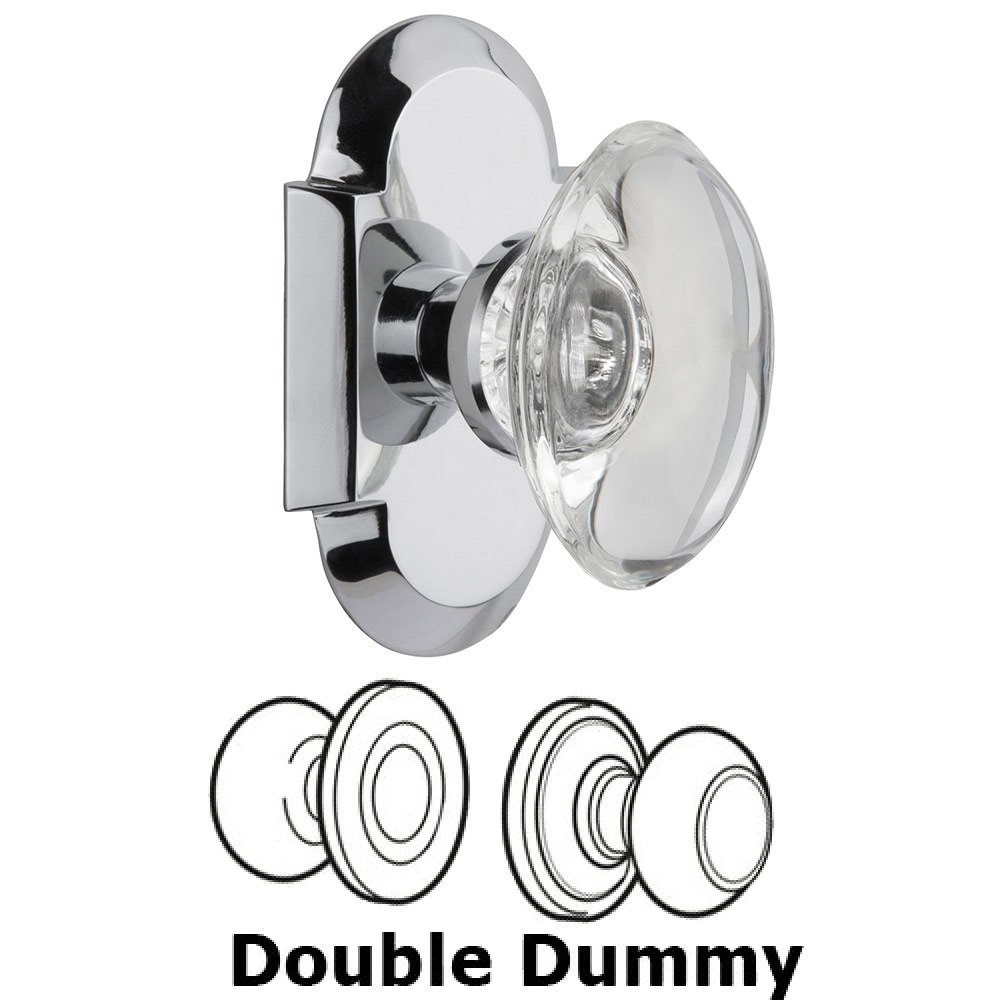 Double Dummy Cottage Plate with Oval Clear Crystal Knob in Bright Chrome