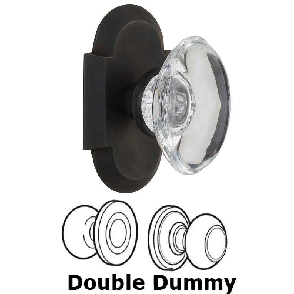 Double Dummy Cottage Plate with Oval Clear Crystal Knob in Oil Rubbed Bronze