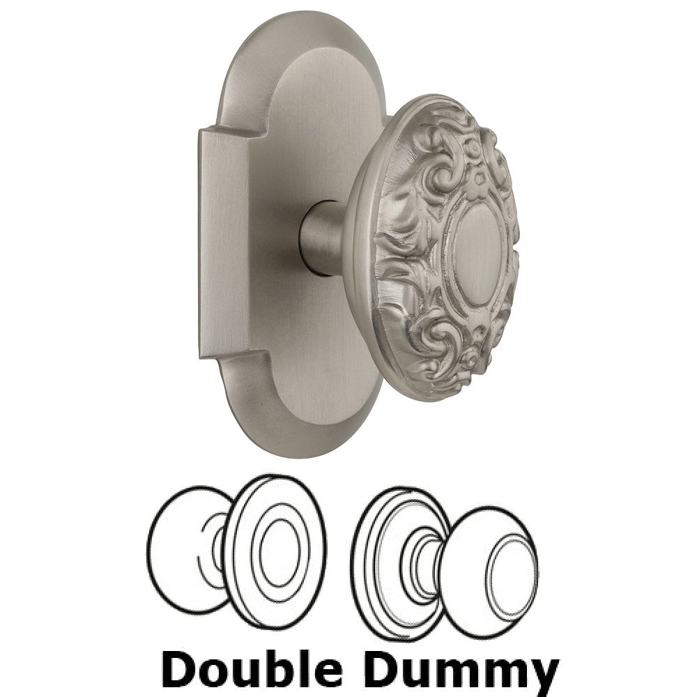 Double Dummy Cottage Plate with Victorian Knob in Satin Nickel