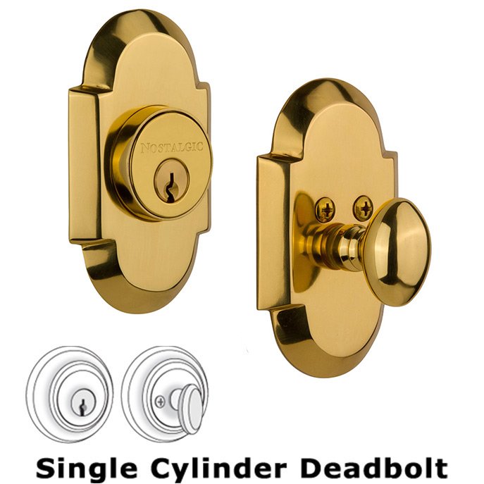 Single Deadbolt in Polished Brass