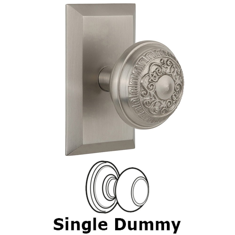 Single Dummy Studio Plate with Egg and Dart Knob in Satin Nickel