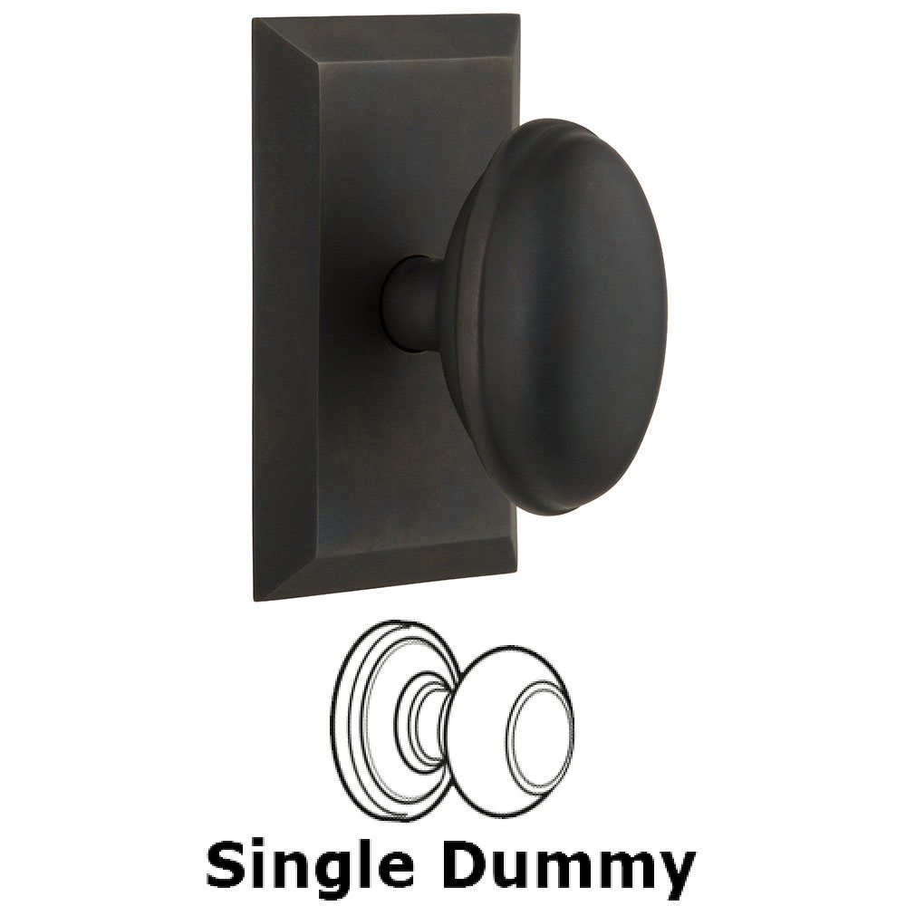 Single Dummy Studio Plate with Homestead Knob in Oil Rubbed Bronze