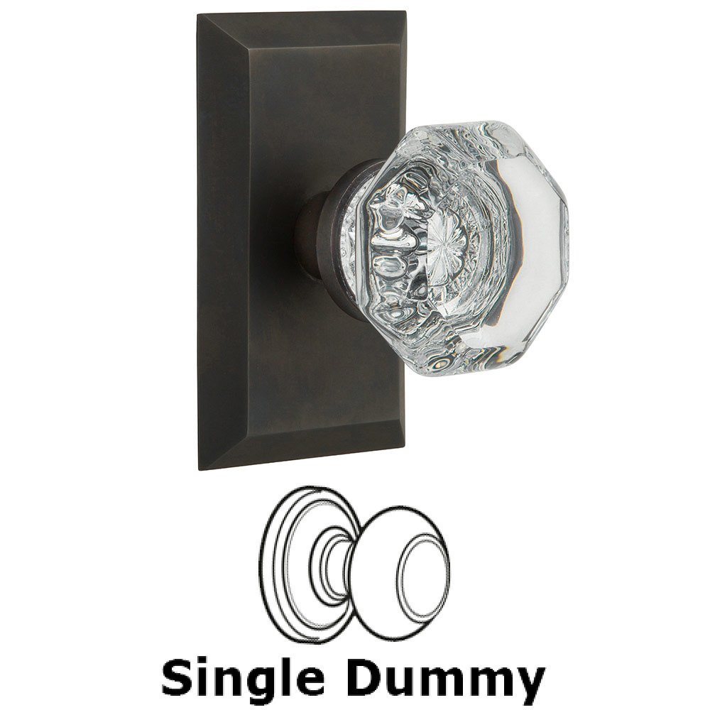 Single Dummy Studio Plate with Waldorf Knob in Oil Rubbed Bronze