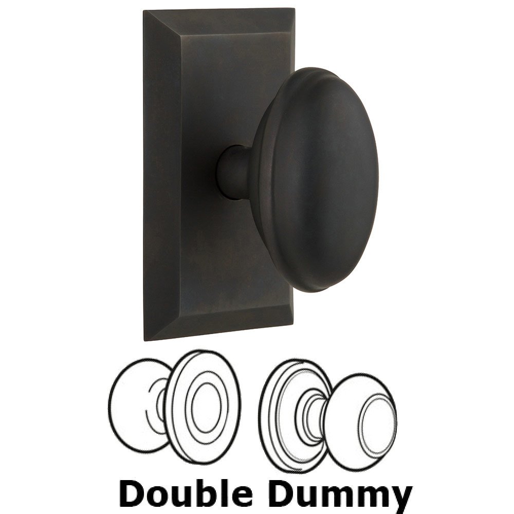 Double Dummy Studio Plate with Homestead Knob in Oil Rubbed Bronze