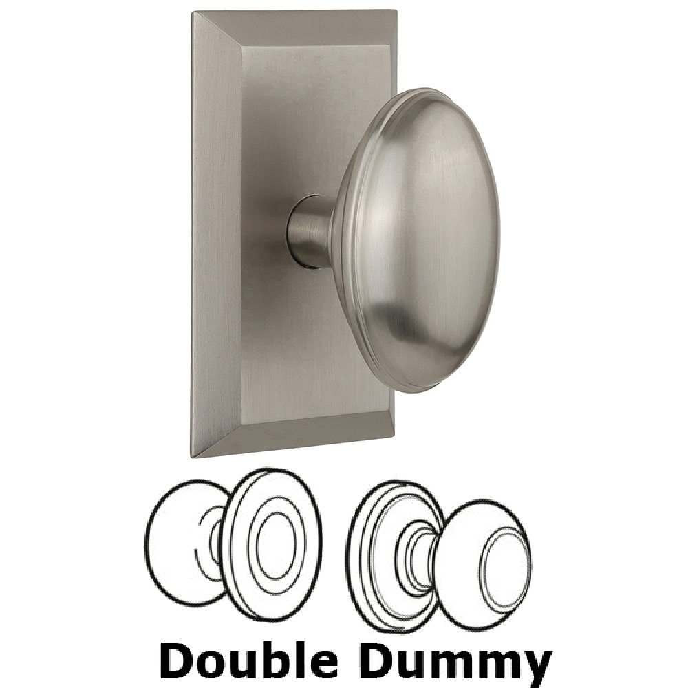 Double Dummy Studio Plate with Homestead Knob in Satin Nickel