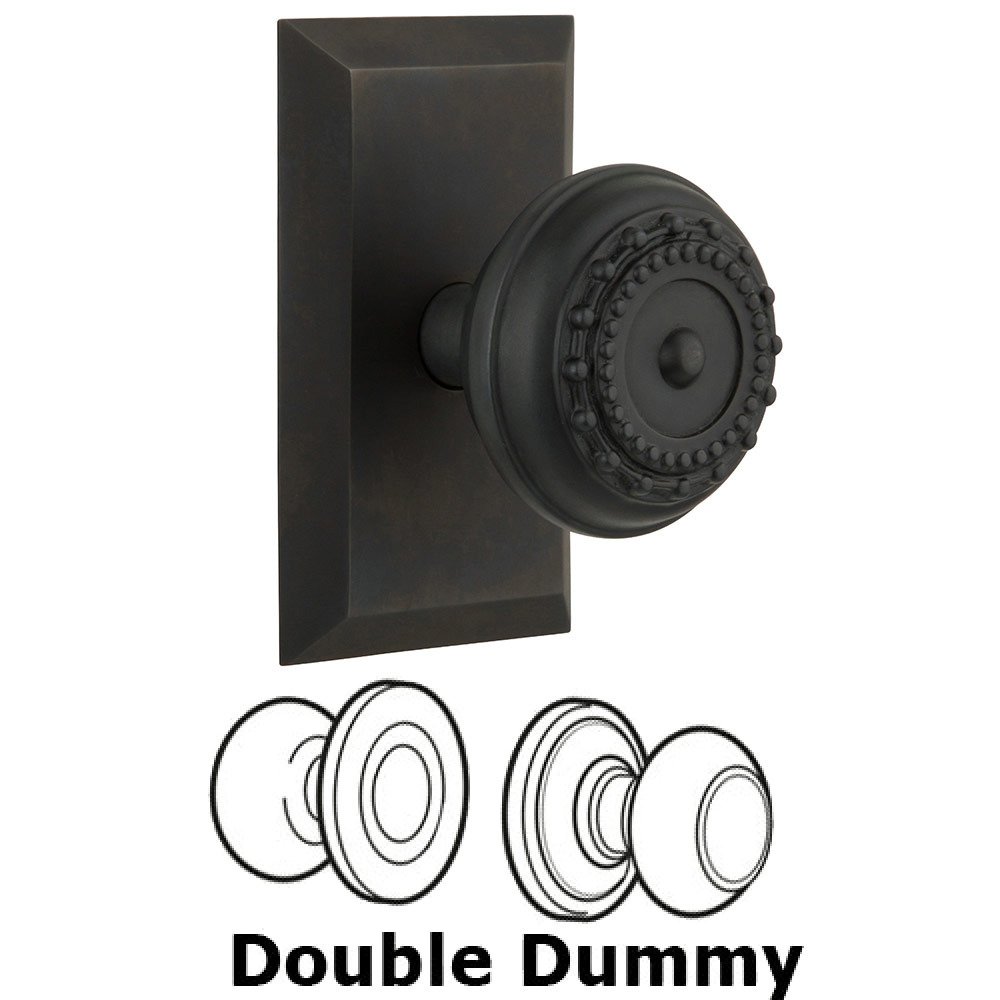 Double Dummy Studio Plate with Meadows Knob in Oil Rubbed Bronze