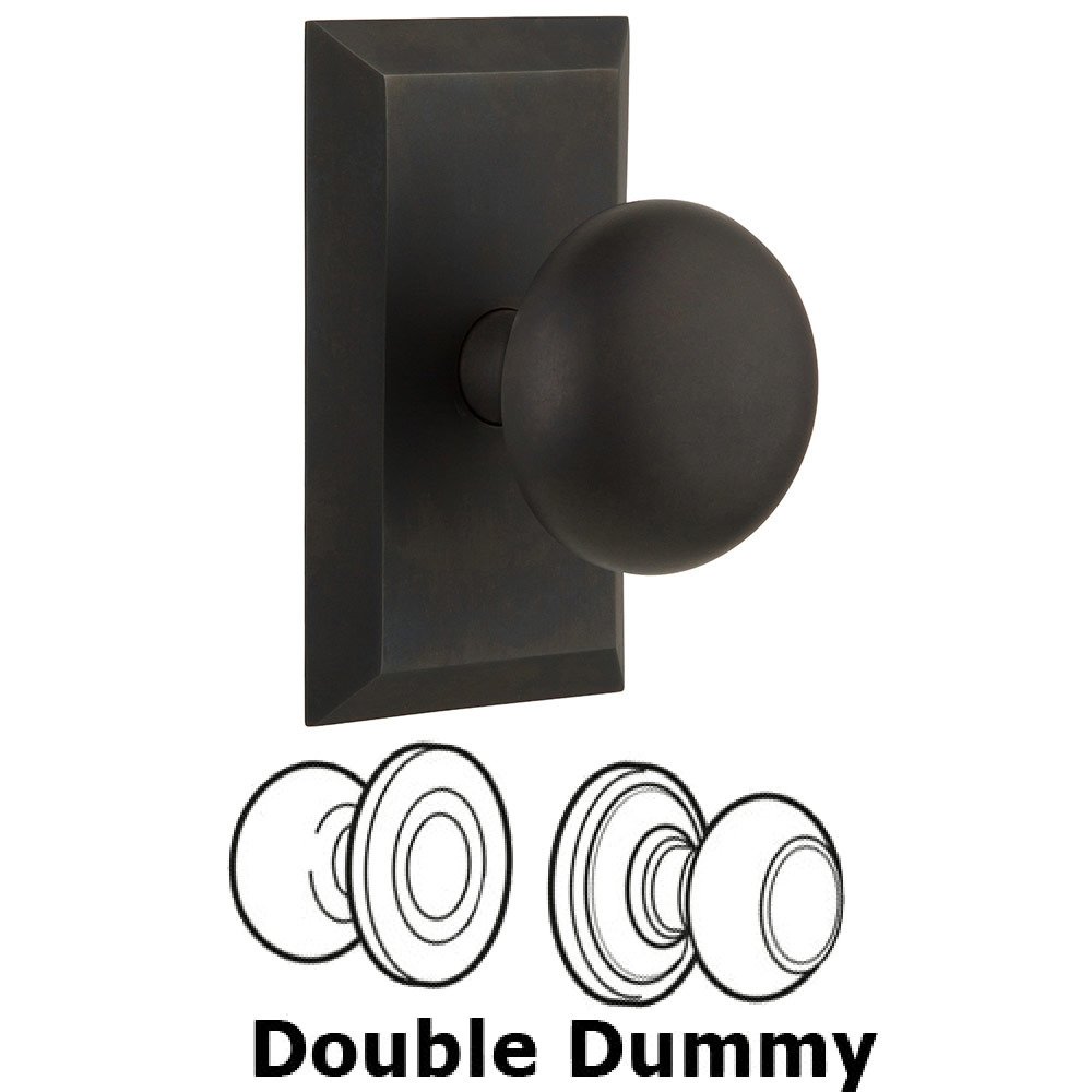 Double Dummy Studio Plate with New York Knob in Oil Rubbed Bronze