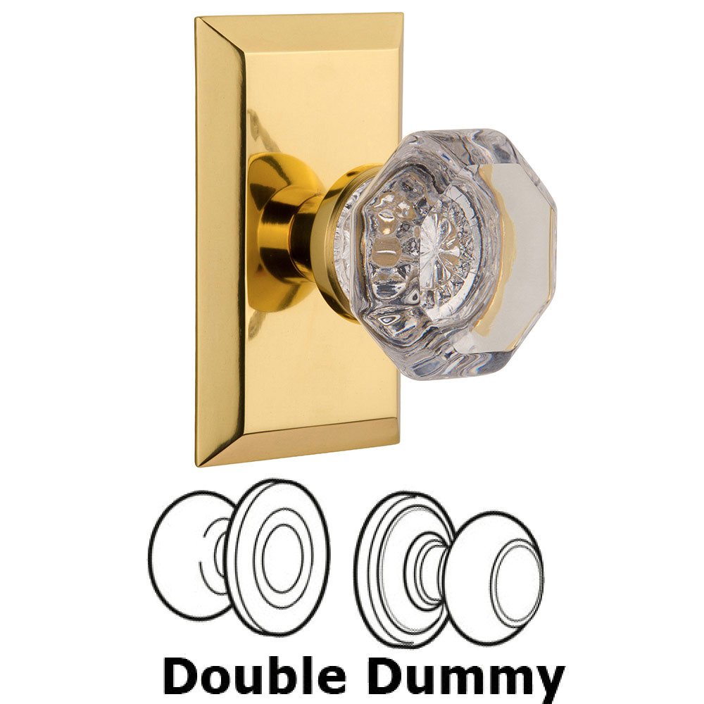 Double Dummy Studio Plate with Waldorf Knob in Polished Brass