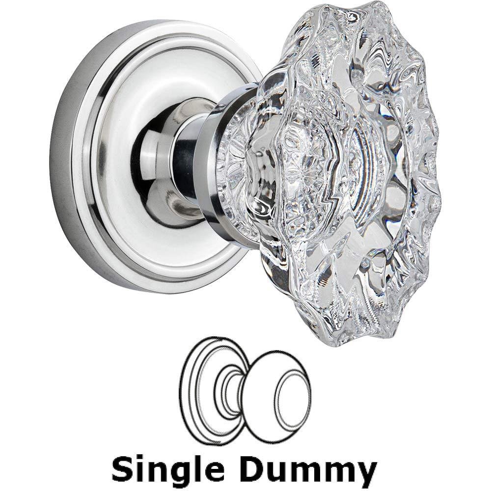 Single Dummy Classic Rosette with Chateau Crystal Knob in Bright Chrome