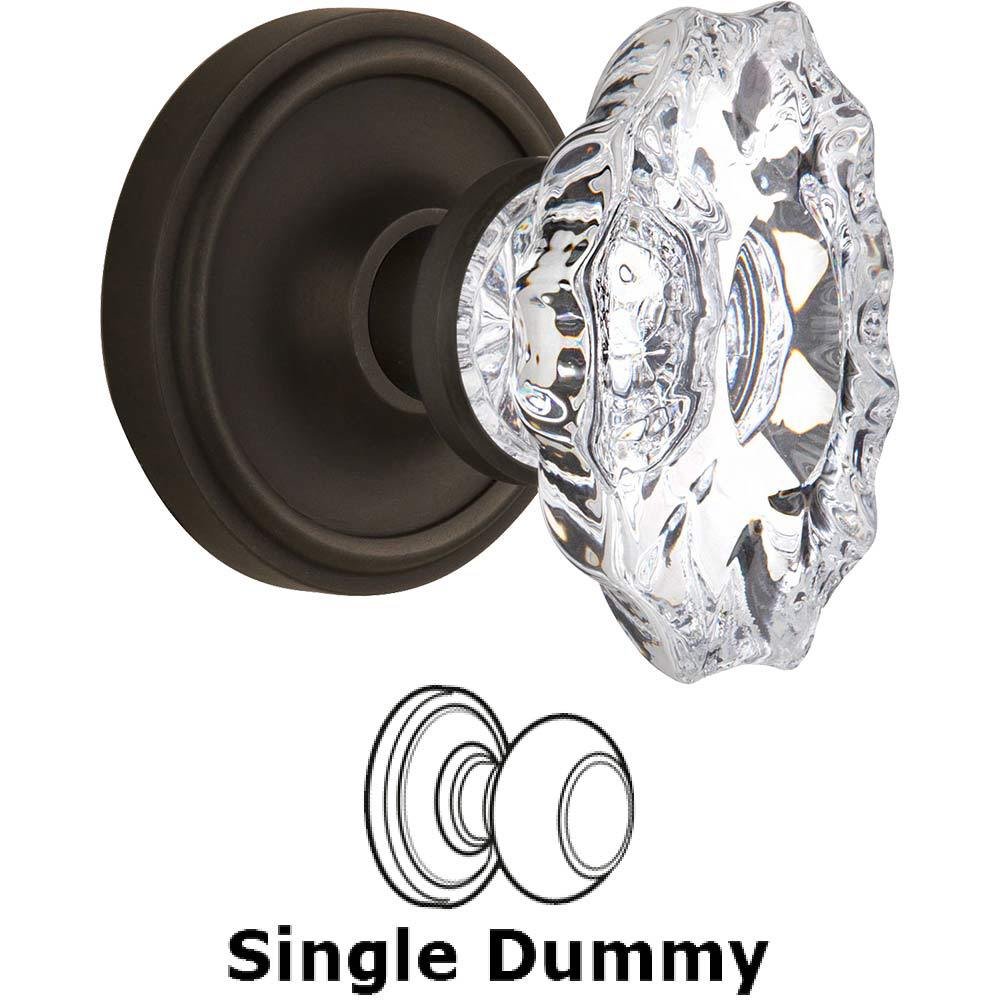 Single Dummy Classic Rosette with Chateau Crystal Knob in Oil Rubbed Bronze