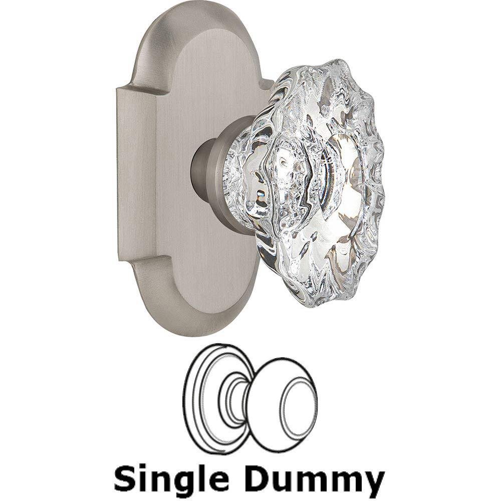 Single Dummy Knob Without Keyhole - Cottage Plate with Chateau Crystal Knob in Satin Nickel