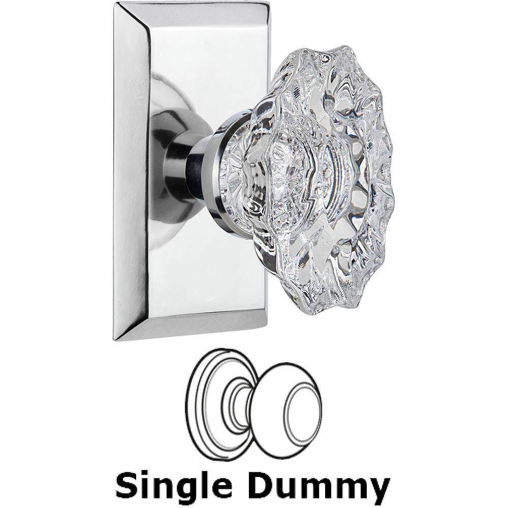Single Dummy Knob Without Keyhole - Studio Plate with Chateau Crystal Knob in Bright Chrome