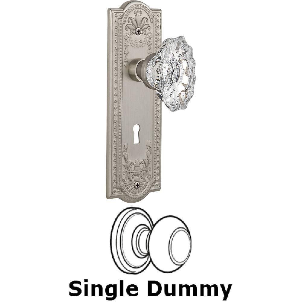 Single Dummy Knob With Keyhole - Meadows Plate with Chateau Crystal Knob in Satin Nickel