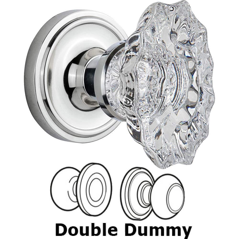 Double Dummy Classic Rosette with Chateau Crystal Knob in Bright Chrome
