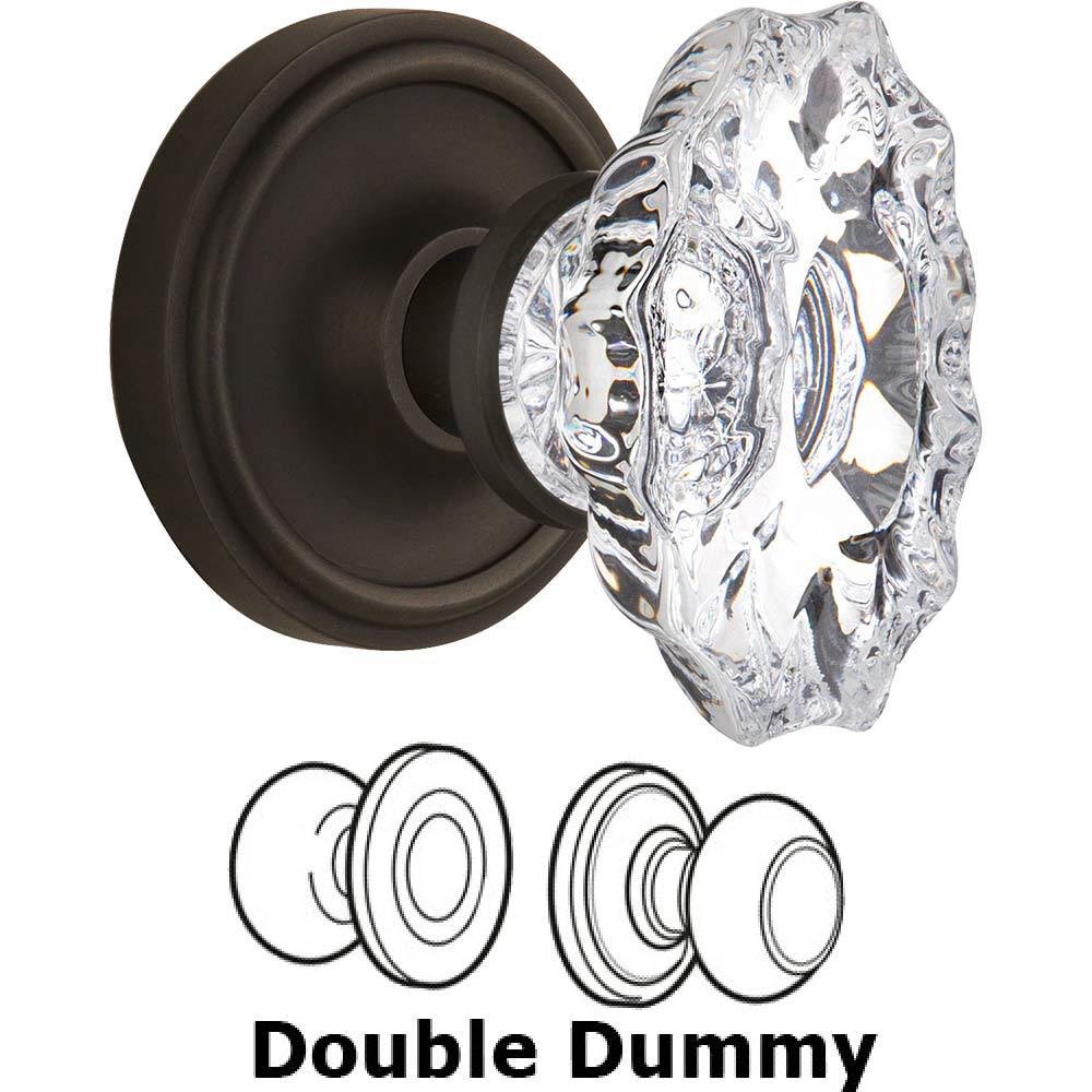 Double Dummy Classic Rosette with Chateau Crystal Knob in Oil Rubbed Bronze