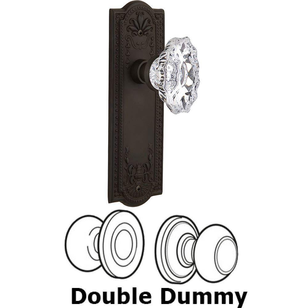 Double Dummy Set Without Keyhole - Meadows Plate with Chateau Crystal Knob in Oil Rubbed Bronze