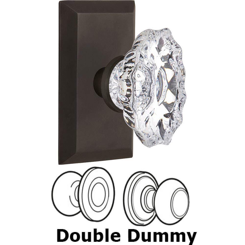 Double Dummy Set Without Keyhole - Studio Plate with Chateau Crystal Knob in Oil Rubbed Bronze