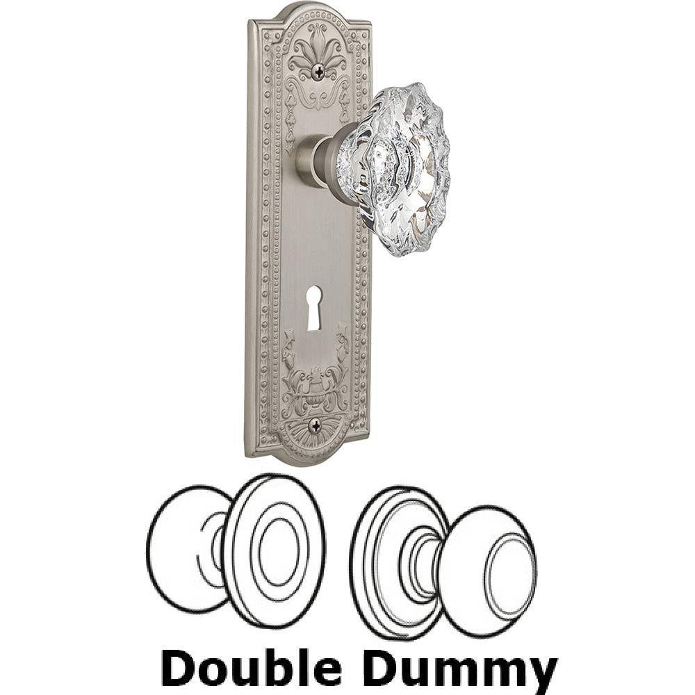 Double Dummy Set With Keyhole - Meadows Plate with Chateau Crystal Knob in Satin Nickel