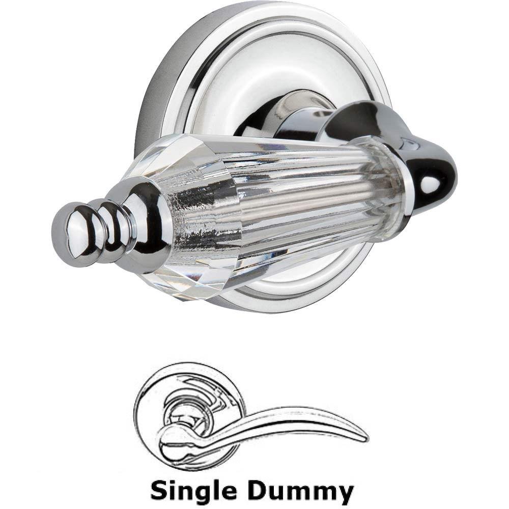 Single Dummy Classic Rosette with Parlour Crystal Lever in Bright Chrome