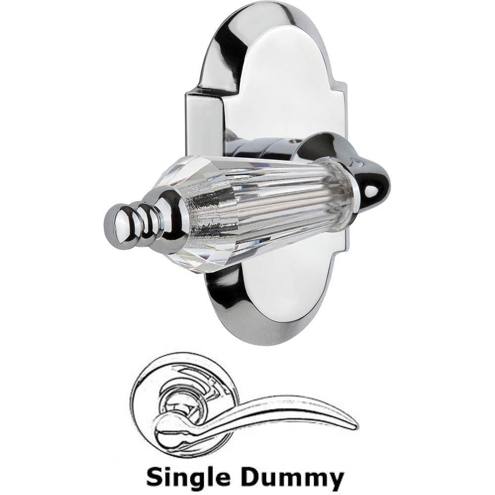 Single Dummy Lever Without Keyhole - Cottage Plate with Parlour Crystal Lever in Bright Chrome