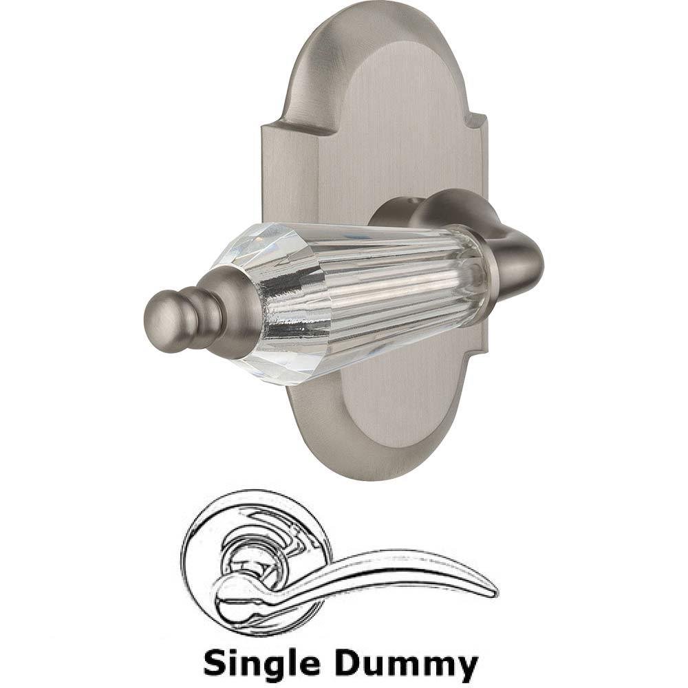 Single Dummy Lever Without Keyhole - Cottage Plate with Parlour Crystal Lever in Satin Nickel