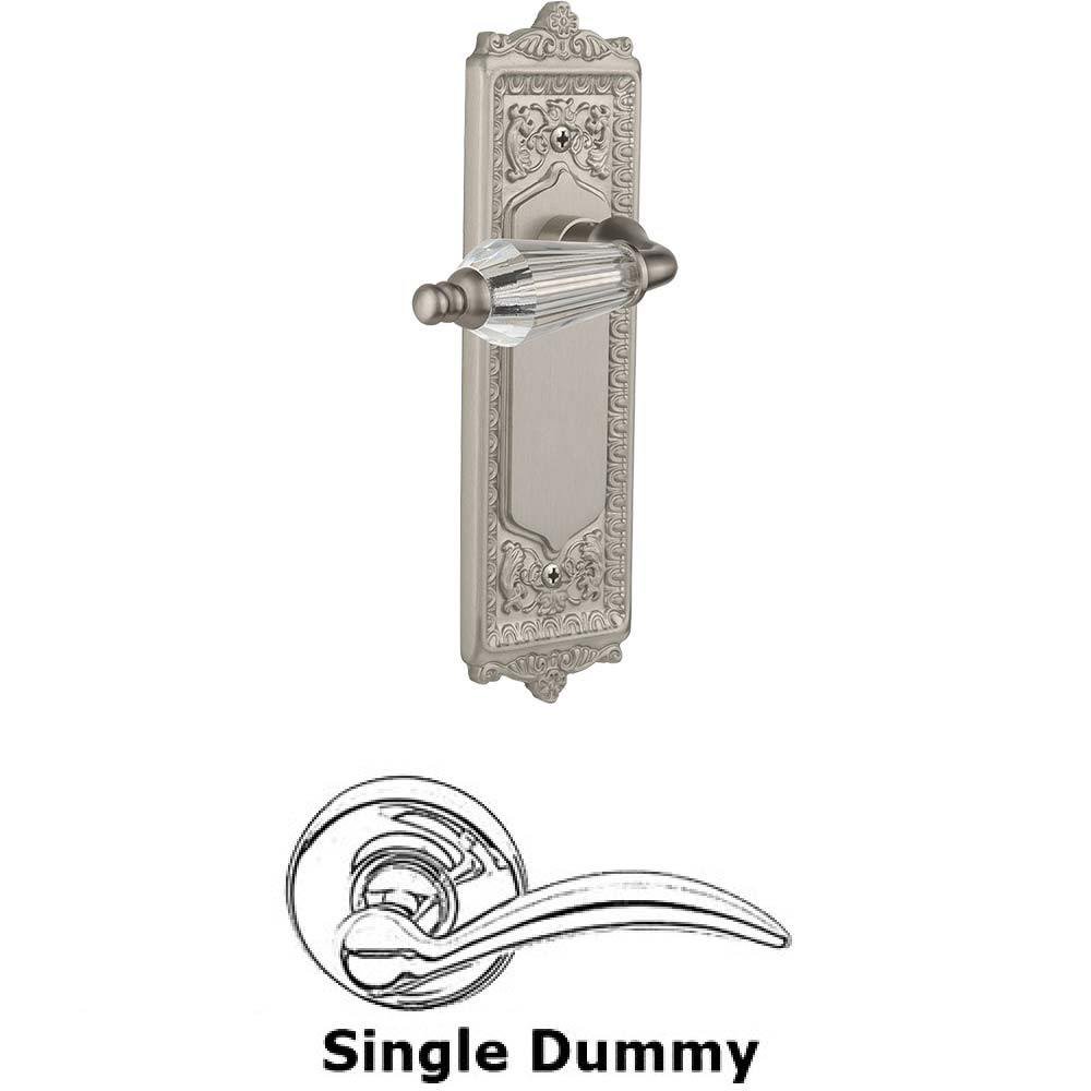Single Dummy Lever Without Keyhole - Egg & Dart Plate with Parlour Crystal Lever in Satin Nickel