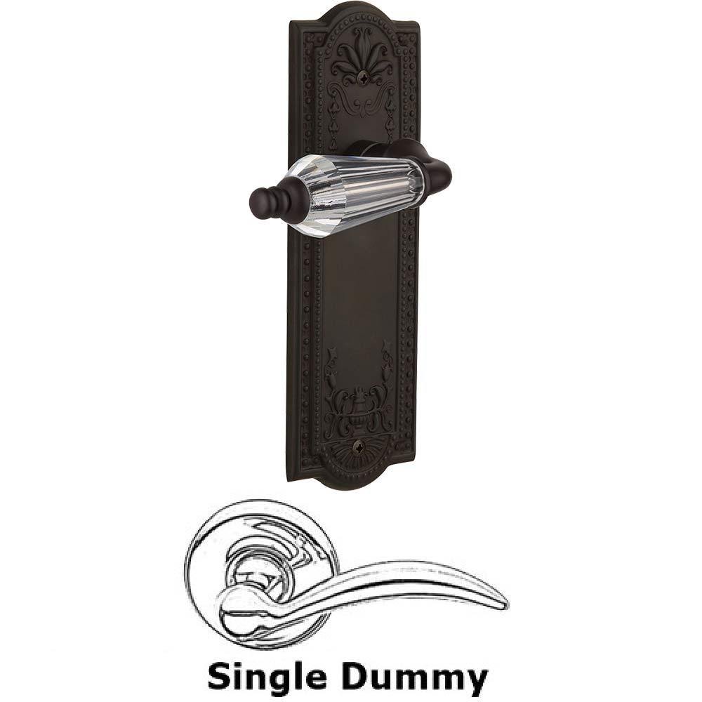 Single Dummy Lever Without Keyhole - Meadows Plate with Parlour Crystal Lever in Oil Rubbed Bronze