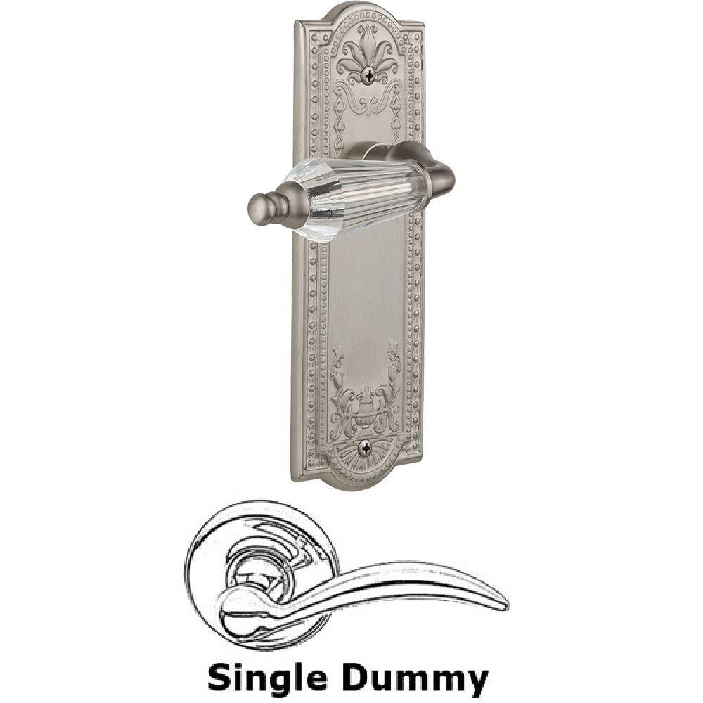 Single Dummy Lever Without Keyhole - Meadows Plate with Parlour Crystal Lever in Satin Nickel