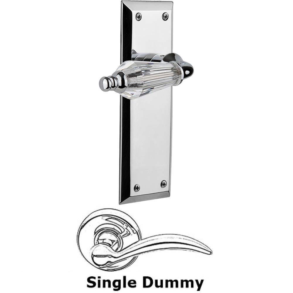 Single Dummy Lever Without Keyhole - New York Plate with Parlour Crystal Lever in Bright Chrome