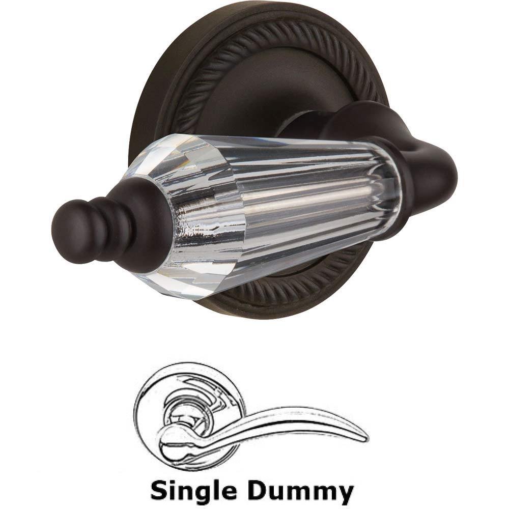 Single Dummy Lever Without Keyhole - Rope Rosette with Parlour Crystal Lever in Oil Rubbed Bronze